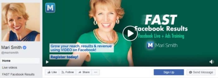 Business’s Facebook Page cover image use video to generate leads