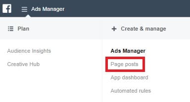 Page post with a CTA button in Ads Manager