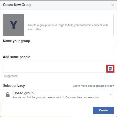 Create Facebook group