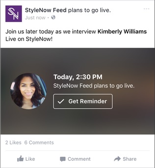 When you schedule a broadcast, Facebook will create a post on your Timeline