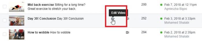 Edit video icon