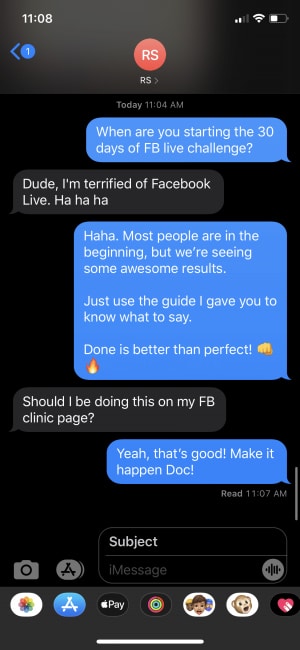 fb live conversation text