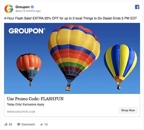 Groupon who offers an additional 25% off their already discounted offers