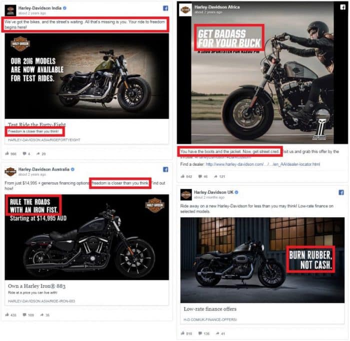 Harley Davidson is all about freedom and being a rebel