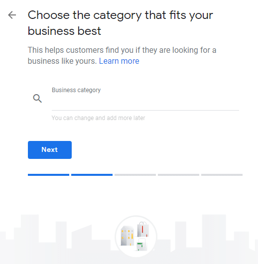 Google will suggest categories as you type