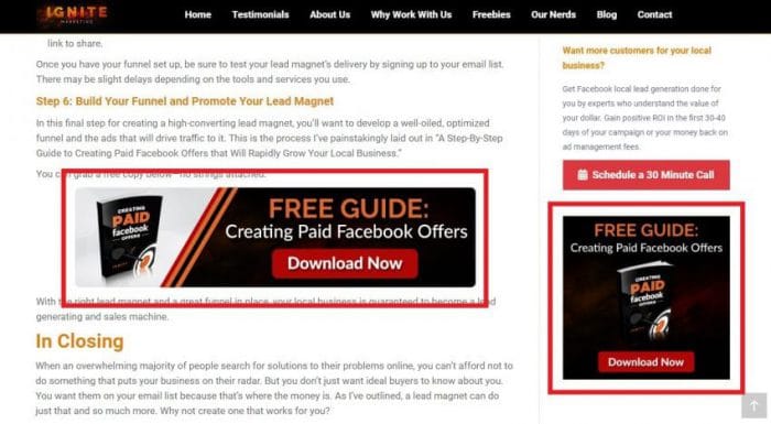 Ignite Marketing CTA Free Guide