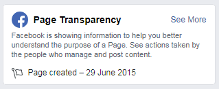 Page Transparency section 