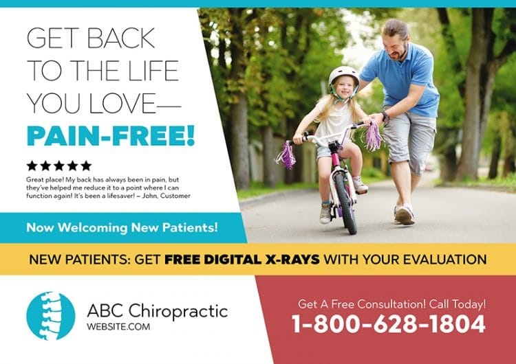 Example of a chiropractic postcard.