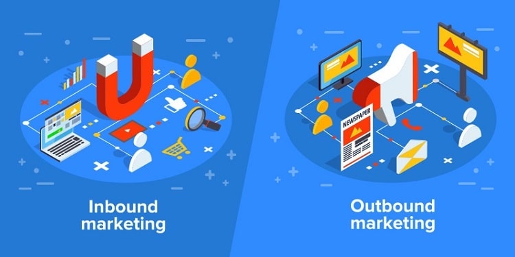 Inbound marketing vs. Outbound marketing.