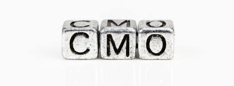 cmo letters made of silver dices