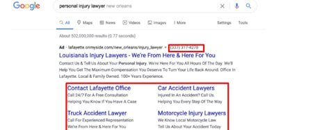 examples of Google ads for lawyers