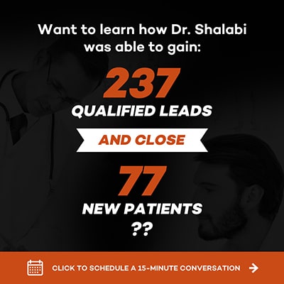 Want to learn how Dr. Shalabi was able to gain: 237 qualified leads and close 77 new patients?