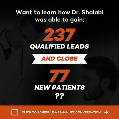  Want to learn how Dr. Shalabi was able to gain: 237 qualified leads and close 77 new patients?