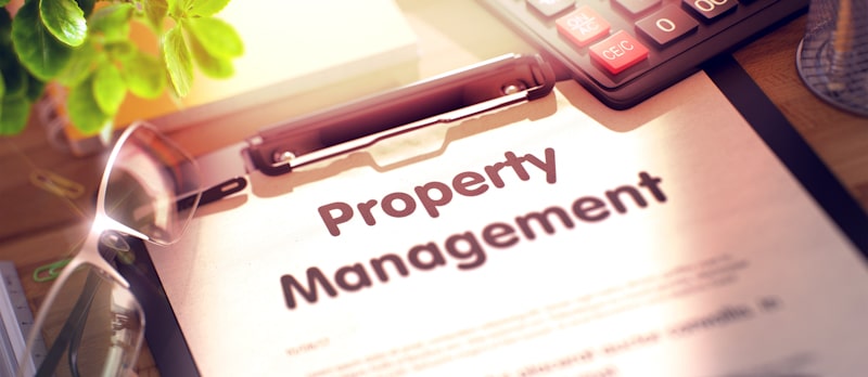 property management sign with glasses on paper