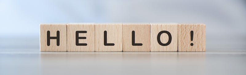 hello greeting spelled on wooden blocks