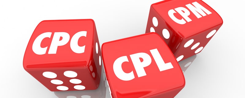 CPC CPM CPL spelled on dices