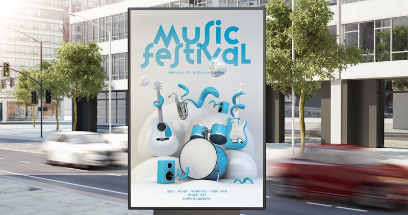 event ads banner on street example