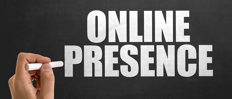 online presence sign on chalkboard